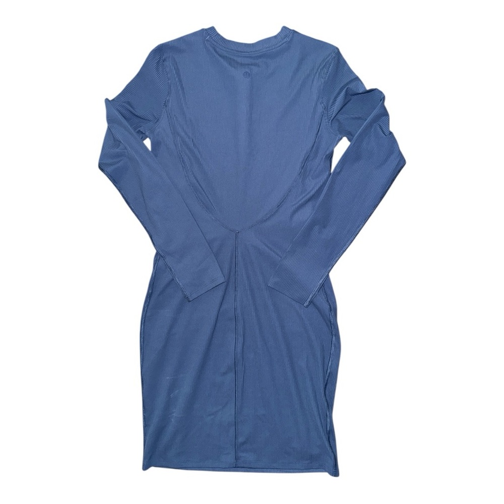 Lululemon All Aligned Ribbed Henley Dress Blue Twill Nulu Size 4 NWT - Picture 5 of 8